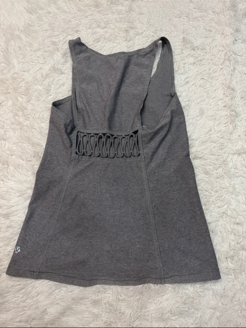 Lululemon Women's Grey Athletic Tank Top with Braided Back Detail